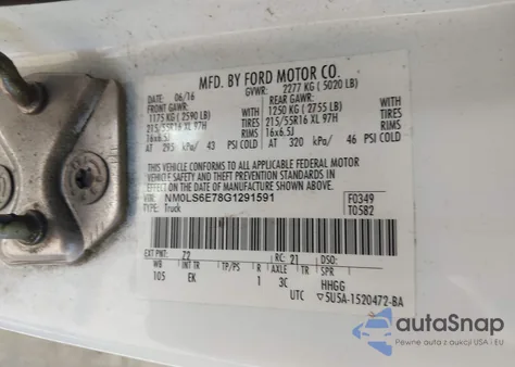 2016 Ford Transit Connect Xl из США, поврежденный, VIN NM0LS6E78G1291591